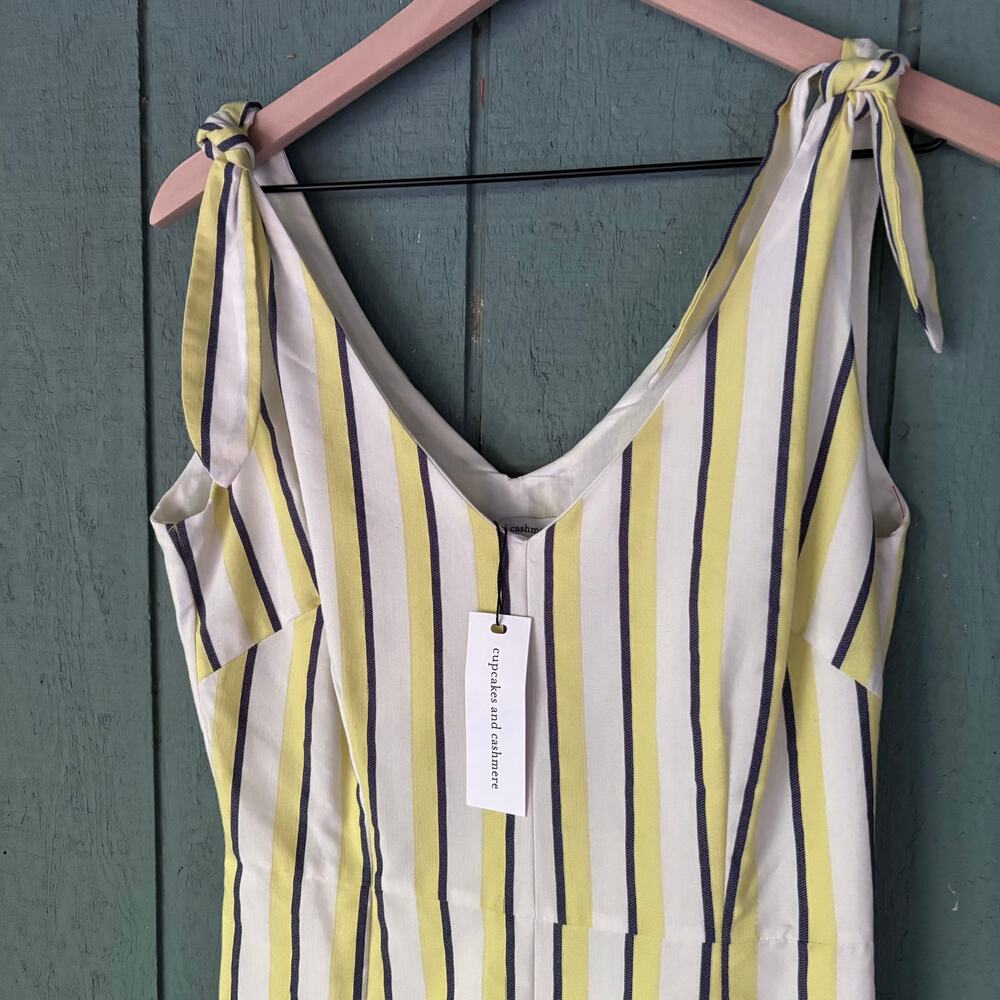 Cupcakes and Cashmere Marguerite Striped Mini Dress Sz Quiet Luxury Coastal sz4 - Picture 3 of 9